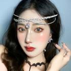 Faux Crystal Pendant Layered Headpiece Silver - One Size