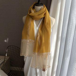 Studded Color Panel Neck Scarf