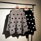 Round-neck Dotted Sweater