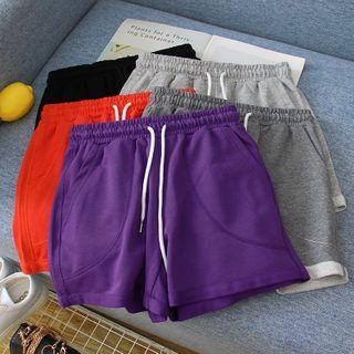 Drawstring-waist Straight Leg Sweatshorts