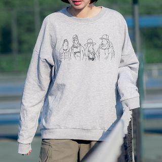 Print Sweatshirt Gray - One Size