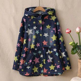 Hooded Star Denim Trench Jacket