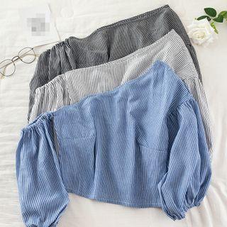 One-shoulder Cropped Blouse