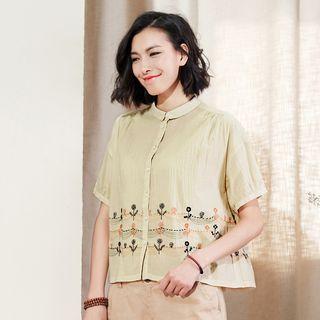 Embroidered Loose-fit Blouse