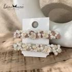Faux Pearl Shell Flower Hair Clip Pink - One Size