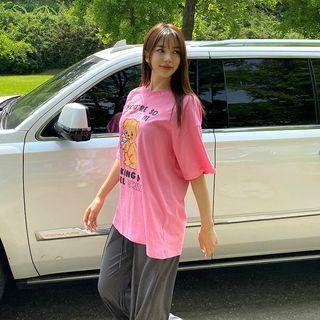 Letter Dog-illustrated Boxy T-shirt