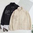 Stand Collar Buttoned Cargo Jacket