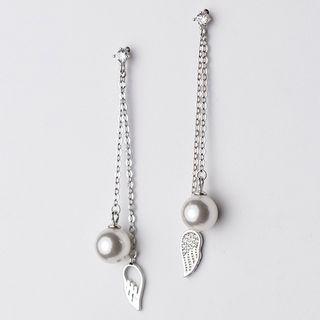 Wings Pearl Sterling Silver Drop Earring