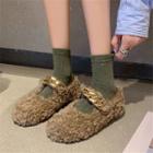 Chain Strap Fleece Mary Jane Shoes