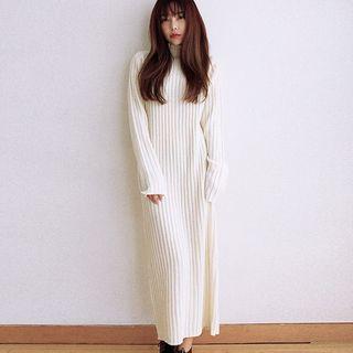 Mock Turtleneck Maxi Sweater Dress
