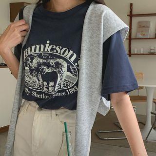Sheep Print Boxy T-shirt
