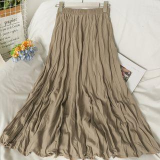 High-waist Ruched Midi Skirt In 8 Colors