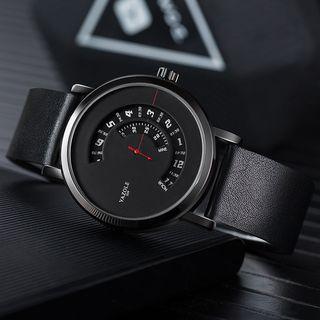 Minimalist Turntable Quartz Wrist Watch
