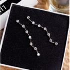 Sterling Silver Crystal Chain-drop Earrings