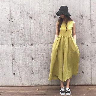 Sleeveless Pocket-side Linen Blend Jumpsuit