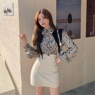 Zebra Print Blouse / Mini Skirt