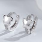 Rhinestone Butterfly Hoop Earring 1 Pair - Earring - Silver - One Size
