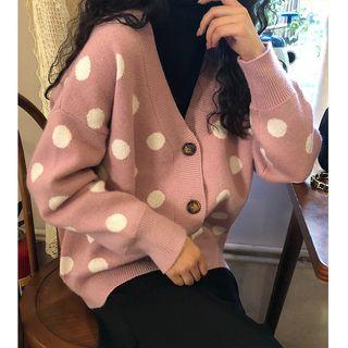 Polka Dot Knit Cardigan
