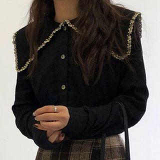 Sailor Collar Shirt Black - One Size