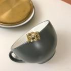 Leaf Sterling Silver Open Ring K660 - Gold - One Size