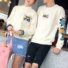 Couple Matching Floral Embroidered Sweatshirt