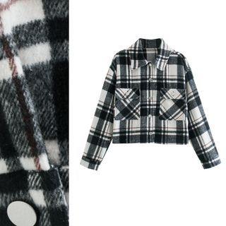 Plaid Pocket Detail Jacket