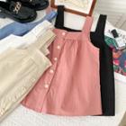 Square-neck Button-up Tank Top In 5 Colors