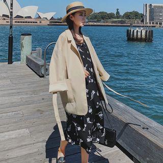 Plain Blazer With Sash