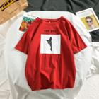 Couple Short Sleeve Cat Print T-shirt