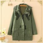 Hooded Zip Jacket Green - One Size
