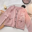 Long-sleeve Single-breasted Cropped Cardigan