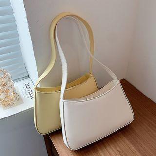 Single Colour Faux Leather Shoulder Bag