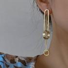 Pin Drop Ear Stud 1 Pair - Gold - One Size