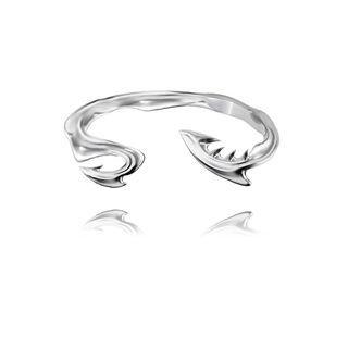 Shark Alloy Open Bangle 1 Pc - Silver - One Size