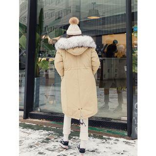 Plus Size Faux-fur Hood Padded Parka