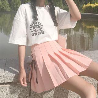 Lace High-waist Pleated Skirt