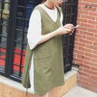 Set : Elbow-sleeve T-shirt + Pinafore