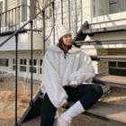 Toggle-button Detail Faux-fur Sweatshirt