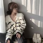 Striped Collared Cardigan / Camisole