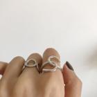 925 Sterling Silver Twisted Open Ring K623 - Silver - One Size