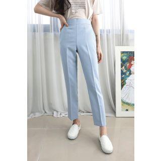 Petite Size Band-waist Slim-fit Dress Pants