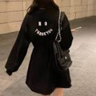 Smiley Face Drawstring-waist Mini A-line Dress