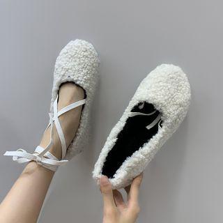 Furry Lace-up Sandals