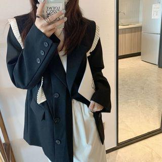 Contrast Ruffle Trim Blazer