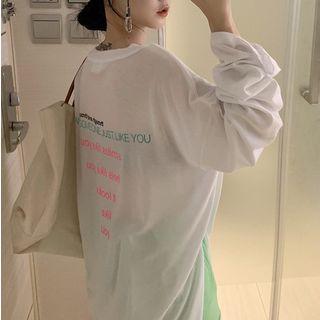 Long-sleeve Lettering T-shirt / Sweatshorts