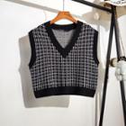 Cropped V-neck Loose-fit Vest