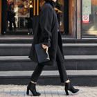 Turtle-neck Belted-detail Coat