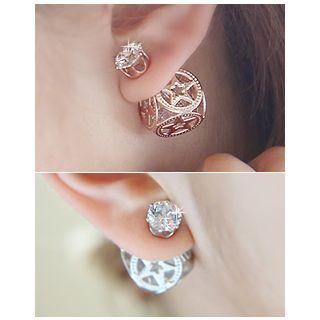 Rhinestone Openwork Stud Earrings