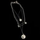 Alloy Coin & Safety Pin Layered Necklace As Shown In Figure - One Size
