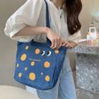 Dotted Cartoon Embroidered Tote Bag